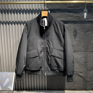 2025冬季新款立领短款羽绒服男工装风夹克上衣黑色短款加厚外套