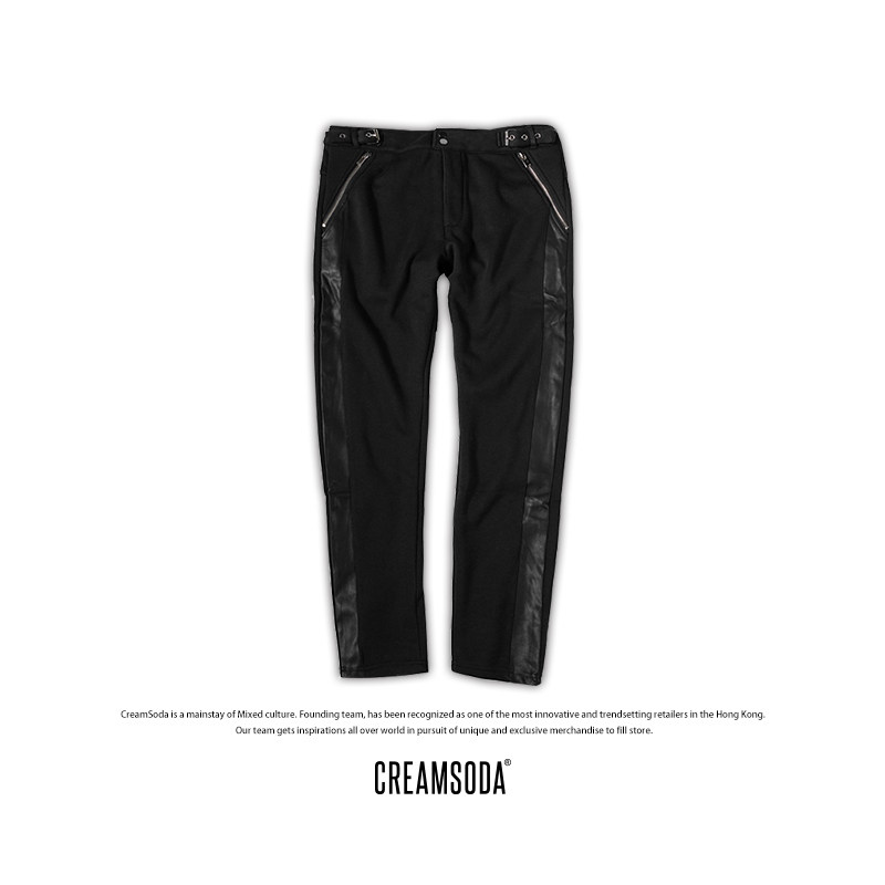 Creamsoda Hong Kong Original Chaopai PU Mosaic Casual pants Straight trousers Sports pants Youthin the Men's clothing, Casual pants  category - from Buy2taobao.com to provide professional Taobao agent buy service