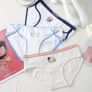 卡通甜美俏皮纯棉7A抑菌棉裆包臀透气三角内裤 68内裤 5条129元
