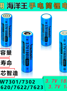适用海洋王JW7301/7302/76207622/7623 18500 18650手电筒锂电池