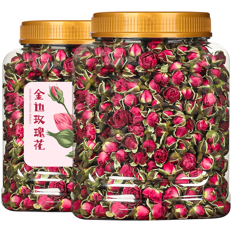 云南金边玫瑰500g天然食用干玫瑰