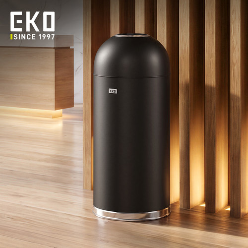 EKO子弹头垃圾桶商用圆形无盖30L