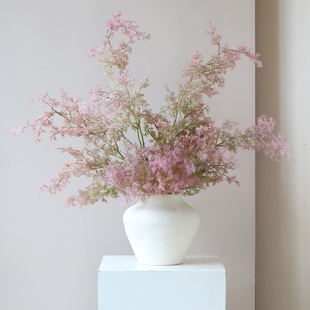 浪漫法式雾中情人黄栌仿真花假花新年花艺摆件装饰花场景拍摄道具