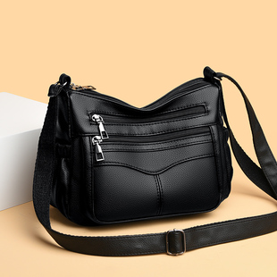 时尚女包2025新款女式软皮多层单肩斜挎包大容量百搭中老年妈妈包