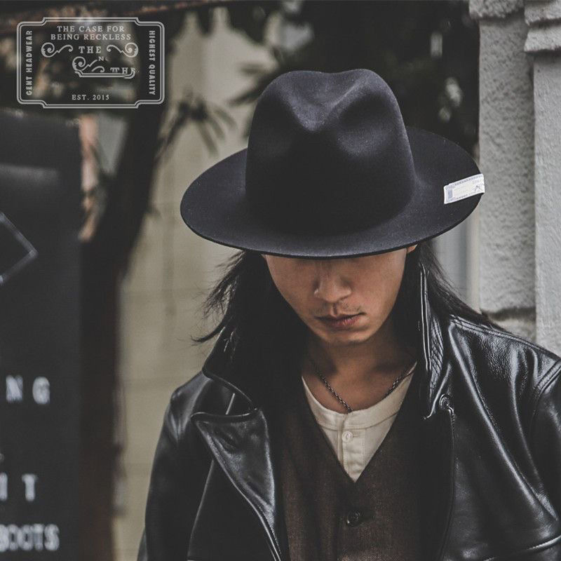 欧美复古毛呢礼帽男款爵士帽女秋冬保暖羊毛呢子帽子