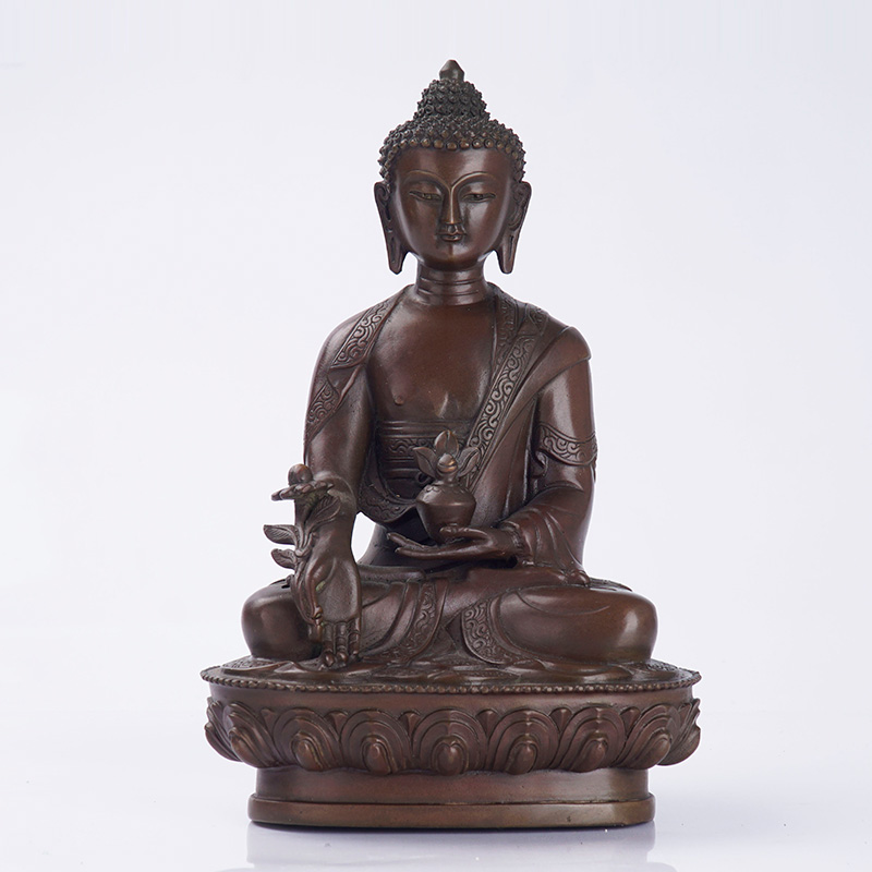 铜佛像摆件纯黄铜释迦牟尼佛药师佛阿弥陀佛密宗三宝佛藏传佛像