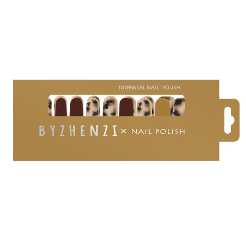 BYZHENZI STORE【去见山】高级小众ins玳瑁琥珀白色美甲贴甲油膜