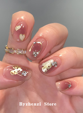 BYZHENZI STORE【茶千金】俏皮氛围可爱显白纯欲甜妹款美甲贴甲油