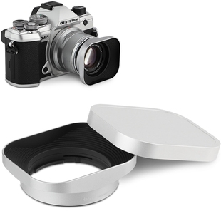 40B银色 F1.8镜头方形金属遮光罩替代LH 号歌 适用于奥林巴斯45mm