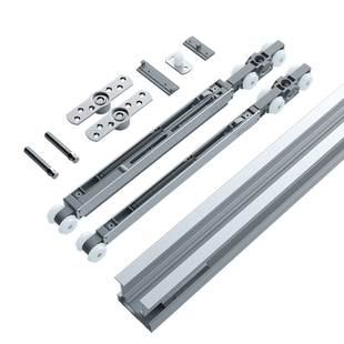 德国HAFELE海福乐按弹式隐藏口袋门滑轨吊轮推拉移门轨道双向阻尼