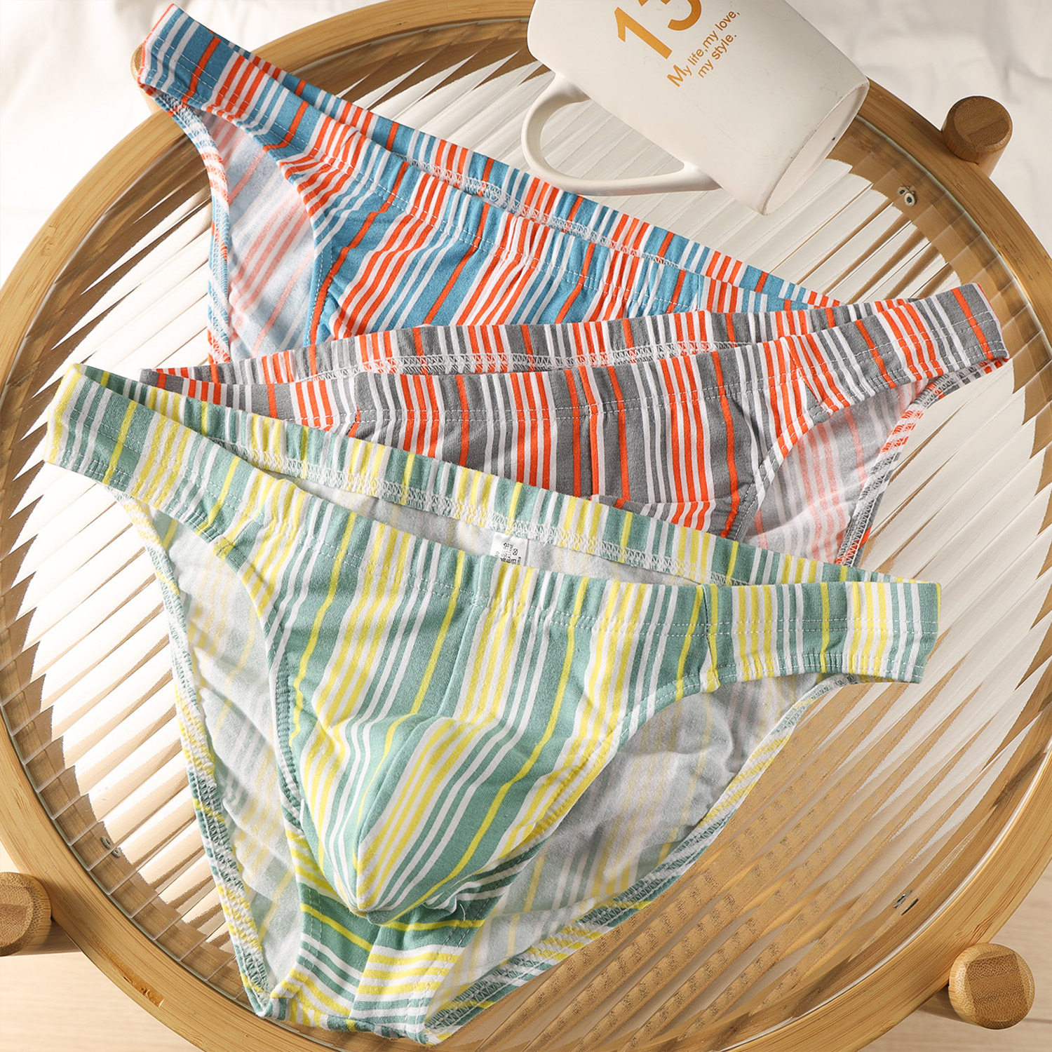 新款男士内裤男生纯棉透气条纹三角裤头青年男款性感个性印花裤衩,女士内衣/男士内衣/家居服,男三角内裤,淘宝优惠券,粉丝福利购,淘宝优惠卷