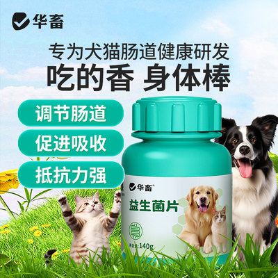 华畜宠物益生菌片狗狗肠胃宝猫咪幼犬猫呕吐腹泻补钙补血美毛