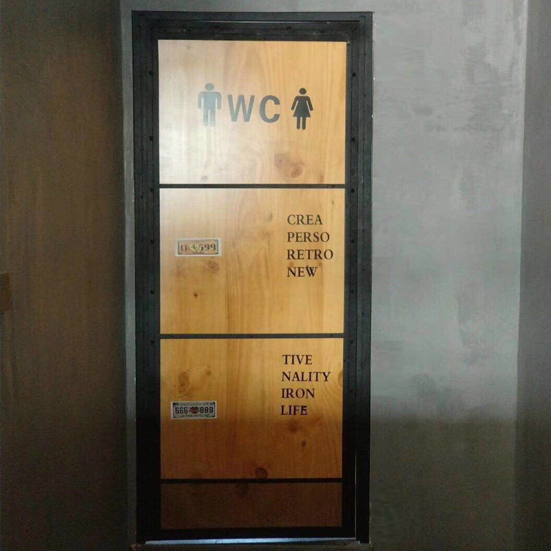 工业风铁艺实木门卫生间厕所门餐厅包厢复古ktv酒吧室内厨房定制