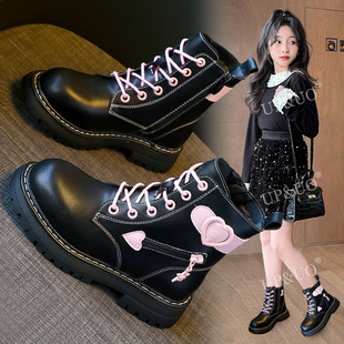 女童马丁靴2025新款秋冬季大童小女孩短靴加绒二棉鞋洋气儿童靴子