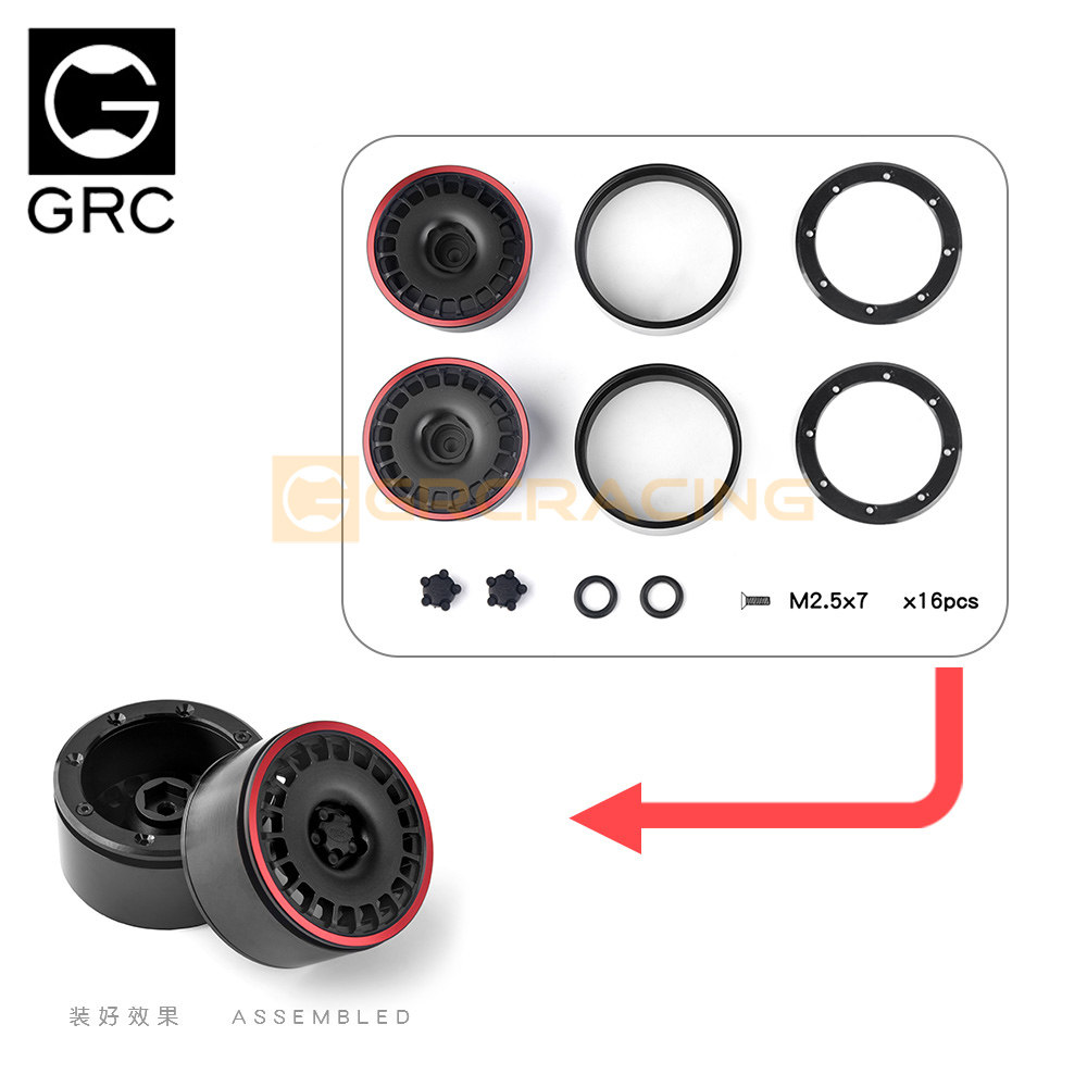 GRC 2.2인치 알루미늄 합금 휠 G63 레드 서클 시뮬레이션 클라이밍 카 가드 메르세데스-벤츠 G 랭글러  G143UB