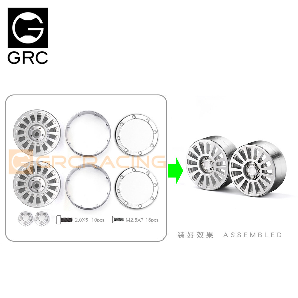 GRC 1.9인치 금속 휠 G138US G15 시뮬레이션 등산 자동차 타이어 휠 TRX4 KM 탱크 300