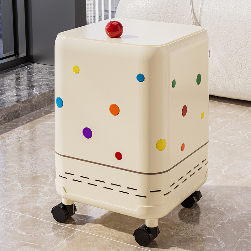 垃圾桶高颜值带盖可移动带轮子