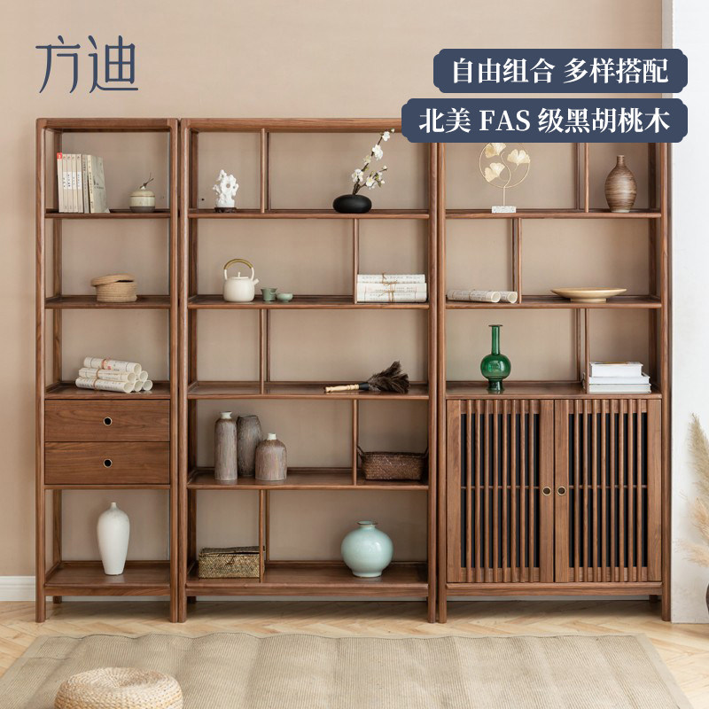 方迪全实木博古架隔断现代简约新中式书架多宝阁置物架书柜展示柜属于什么档次？
