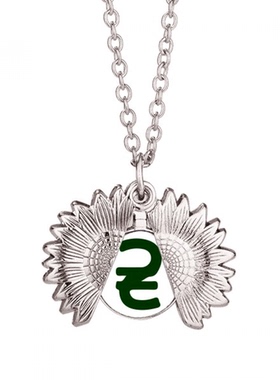 趣味货币符号乌克兰格里夫纳 向日葵项链吊坠时尚饰品