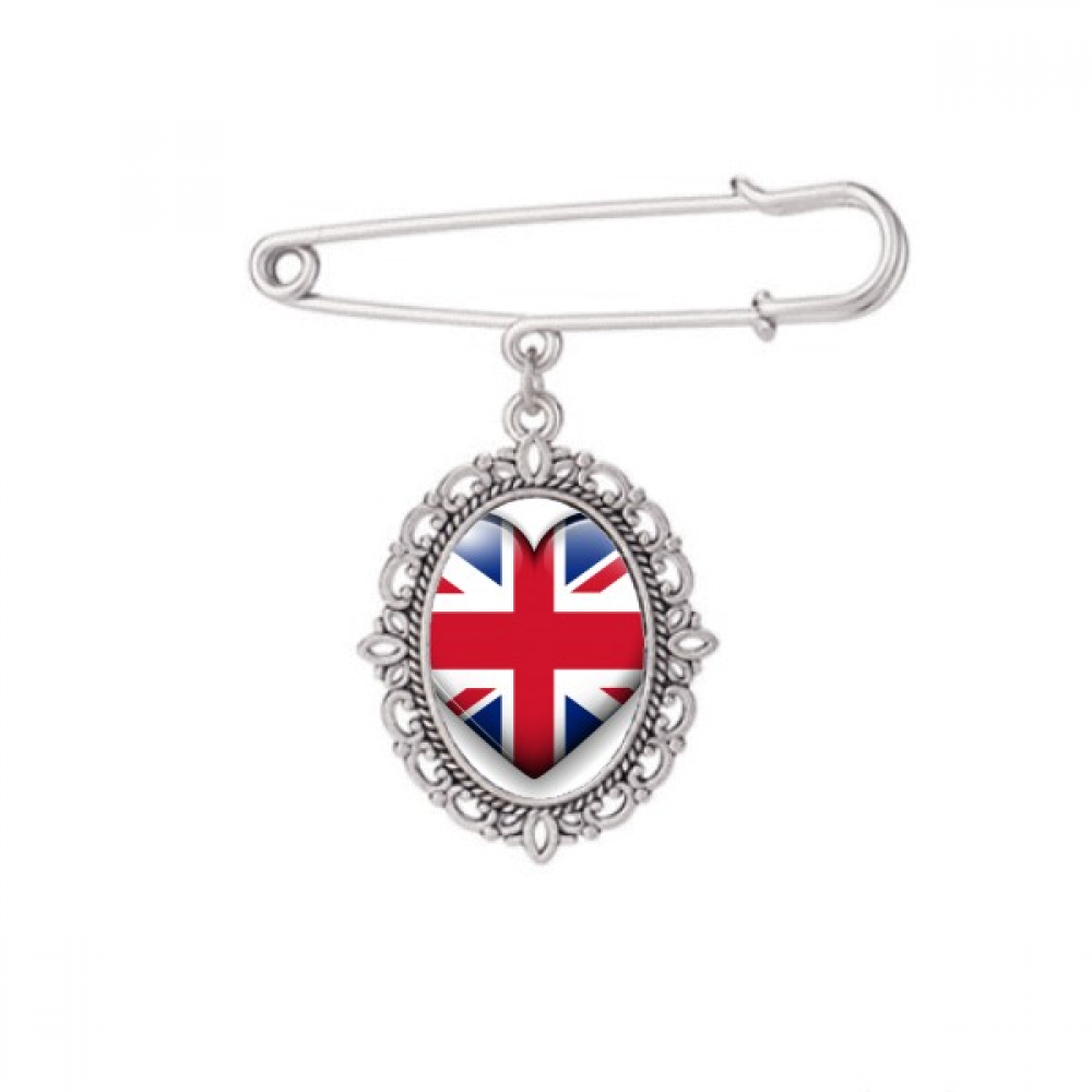 英国国旗心形图案 胸针夹开衫别针吊坠饰品