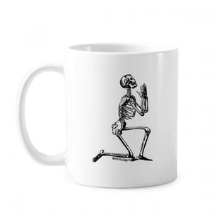 祈祷人体骨骼素描 陶瓷杯子白色马克杯牛奶杯水杯