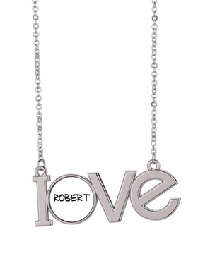 手写英文名个性私人订制Robert 爱LOVE项链吊坠珠宝饰品