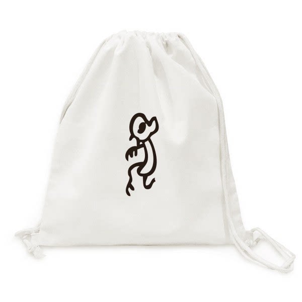 生肖猴甲骨文形象帆布背包购物旅行双肩拉带抽绳书包礼物