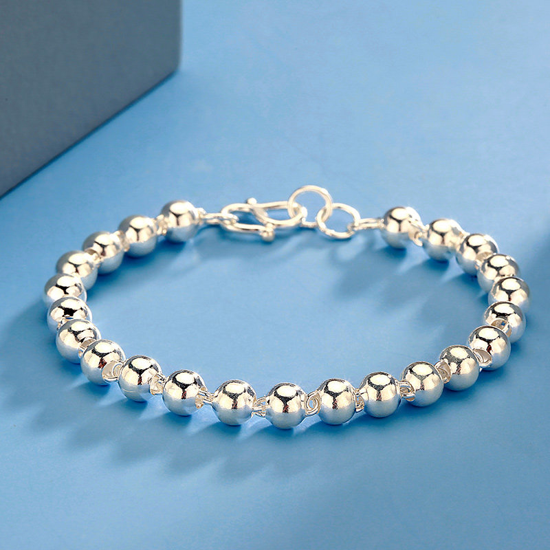诗美洛 足银佛珠链转运珠圆珠手串光面珠子简约礼物