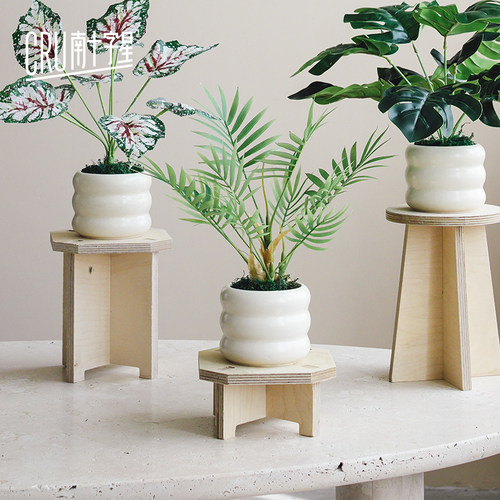 仿真绿植小盆栽假花龟背叶客厅办公室桌面茶几盆景摆件植物装饰品