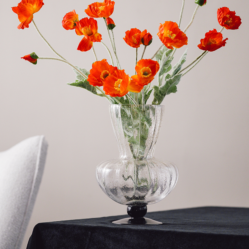 南十字星 洒金琉璃花瓶中古风摆件客厅插花轻奢高级感餐桌花器