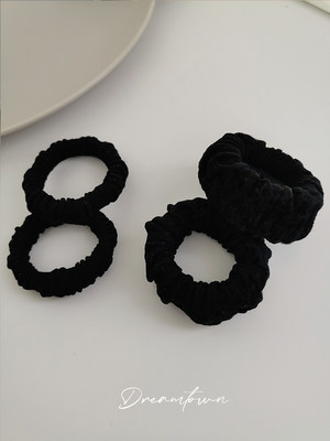 经典通勤基础黑色毛巾无接缝发圈