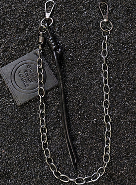 做旧编绳链条袋男款裤链女嘻哈风小众设计感牛仔裤工装裤挂链包挂