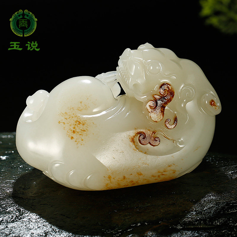 和田玉貔貅手把件男款