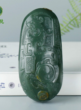 和田玉锦灰堆手把件男款