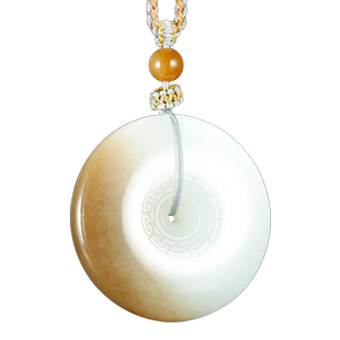 玉说和田玉平安扣吊坠男款玉坠糖白玉富贵不断玉璧大玉扣玉石挂件