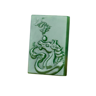 玉说和田玉碧玉生肖马吊坠男款玉坠铜钱菠菜绿玉牌玉佩玉石挂件MT