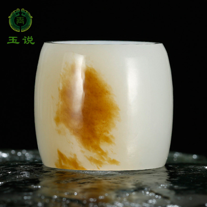 和田玉扳指男款糖白羊脂玉