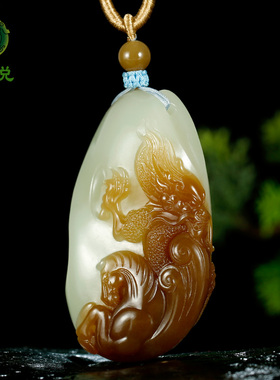 和田玉生肖龙马手把件男款