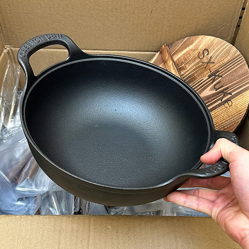 无涂层铸铁锅炒菜锅家用平底不粘深锅生铁锅电磁炉燃气灶专用小锅,厨房/烹饪用具,炒锅,淘宝优惠券,粉丝福利购,淘宝优惠卷