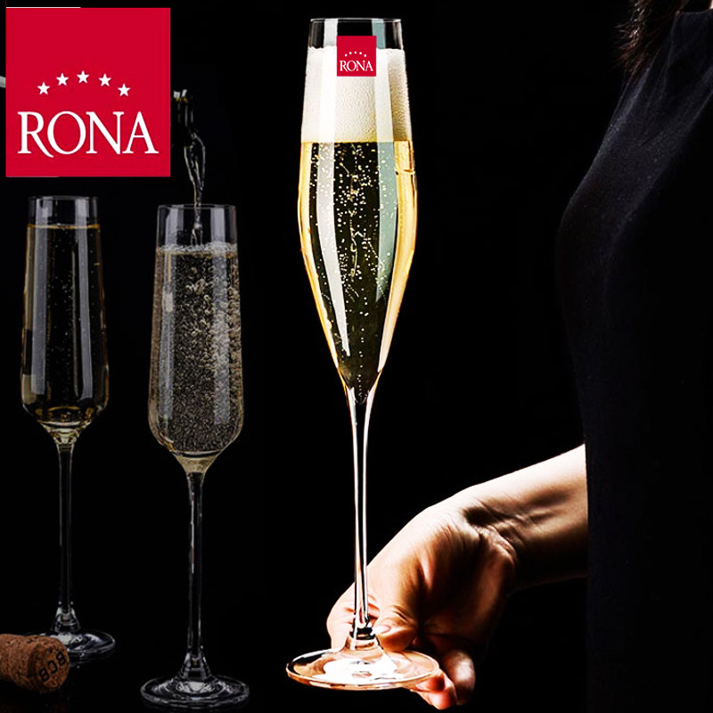 捷克RONA进口水晶玻璃红酒杯高脚杯起气泡酒杯家用香槟杯甜酒杯