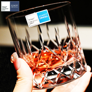 德国进口手工水晶玻璃威士忌洋酒杯调鸡尾酒杯果汁饮料奶牛水杯子