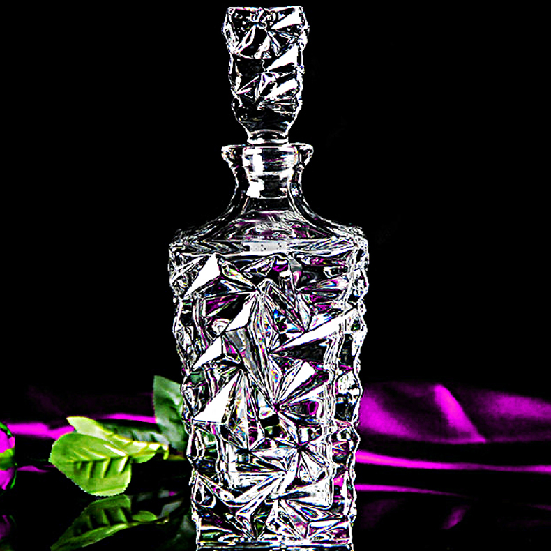 創意水晶玻璃酒樽容器帶塞擺件