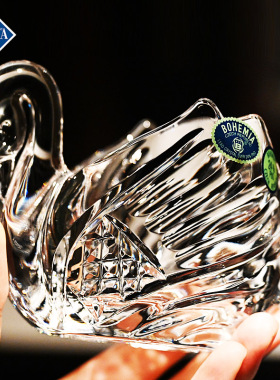 捷克进口BOHEMIA水晶玻璃天鹅缸