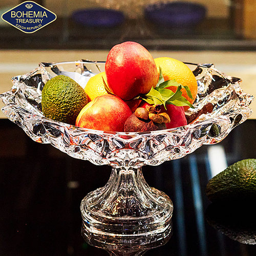 捷克玻璃时尚高脚果盘