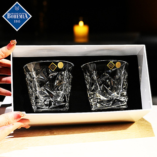 捷克进口BOHEMIA水晶玻璃威士忌烈酒杯创意啤酒杯果汁杯洋酒杯子