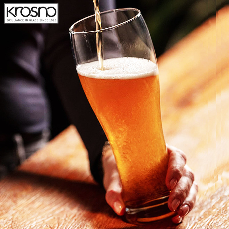 KROSNO进口水晶玻璃杯大号小麦精酿啤酒杯扎啤杯商用饮料可乐杯子,餐饮具,啤酒杯,淘宝优惠券,粉丝福利购,淘宝优惠卷