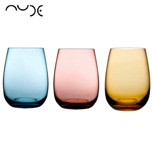 土耳其Nude进口水晶玻璃超薄平底红酒杯彩色果汁饮料鸡尾酒杯子