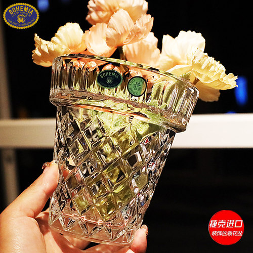捷克BOHEMIA水晶玻璃花盆