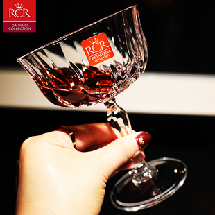 意大利RCR进口水晶玻璃高脚宽口酒吧甜酒杯鸡尾酒杯子气泡香槟杯