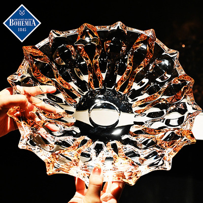 捷克进口水晶玻璃轻奢高级感果盘